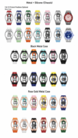 Boîtier de montre en acier inoxydable avec bracelet en silicone, ensemble d'accessoires de protection