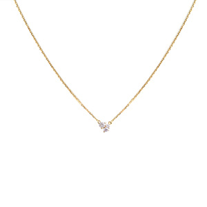 Delicado Collar Gargantilla con Pequeño Dije de <span class=keywords><strong>CZ</strong></span>, Bañado en Oro de 14K y Plata de Ley 925 para Mujer - Product Image 3