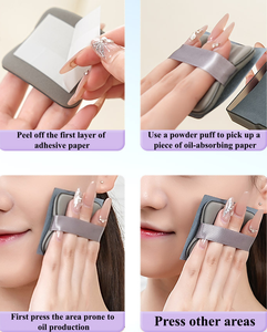 Ensemble papier et miroir 2-en-1 absorbant l'huile 100 pièces pour l'élimination instantanée de la brillance du visage, poudre de maquillage non salissante, portable pour sac à main et voyage - Product Image 4
