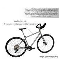 Vélo de Gravel en Alliage de Titane G6 avec Câblage Interne, Guidon Papillon, 11 Vitesses, Freins à Disque Hydrauliques, Vélo de Tourisme Longue Distance