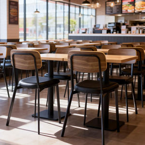 Ghế ăn kiểu Bắc Âu hiện đại, đặt hàng số lượng lớn, dùng cho quán cà phê, nhà hàng, trường học, phòng tập thể dục, chất liệu da PU, có thể xếp chồng lên nhau. - Product Image 3