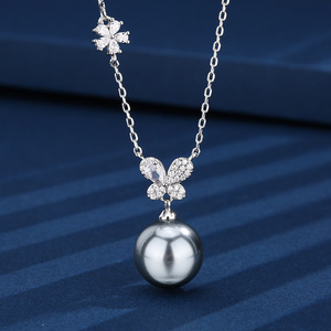 Collana con Ciondolo a Farfalla in Perla di Conchiglia da 14mm, Placcata in <span class=keywords><strong>Oro</strong></span> Rame Ecologico di Alta Qualità, per Donna, Casual e da Ufficio - Product Image 4