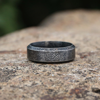 Bijoux vintage en gros, bague pour homme en acier inoxydable, bijoux historiques nordiques, bague viking