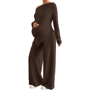 Ropa de Maternidad, <span class=keywords><strong>Camiseta</strong></span> de <span class=keywords><strong>Lactancia</strong></span> de Manga Larga para Invierno, Cuello Alto, Cálida, Básica, con Buena Elasticidad - Product Image 2