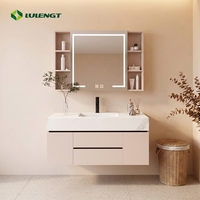Meuble-lavabo de salle de bain avec lavabo, miroir intelligent, meuble mural de salle de bain, meuble-lavabo sur mesure