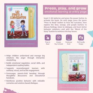 Livres d'apprentissage électroniques interactifs Livre sonore de conversation pour enfants Apprentissage émotionnel Compétences sociales Livres sonores pour enfants - Product Image 5