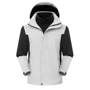 Men's Waterproof Windproof 3-In-1 Outdoor Jacket With Removable Fleece Lining Full Sleeve Hiking Outerwear - Product Image 1