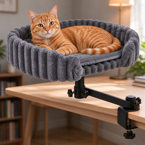 Cama Colgante para Gatos, Hamaca para Escritorio, con Abrazadera para Mesa de Oficina, Altura Ajustable 360° °   Hamaca Giratoria para Mascotas, Cama para Escritorio - Product Image 6