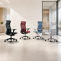 Chaise de bureau ergonomique pivotante réglable en maille, avec base en alliage d'aluminium et pieds en acier, pour usage en atelier - Vente en gros usine