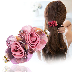 Alla moda e <span class=keywords><strong>Best</strong></span> seller eleganti grandi fermagli per capelli primaverili a fiori fatti a mano coreani per accessori per capelli da donna - Product Image 5