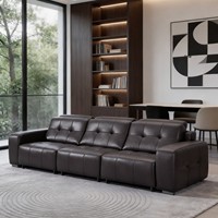 Nouveau canapé-lit électrique intelligent avec fonction coulissante, en cuir pleine fleur, inclinable et convertible, pour salon