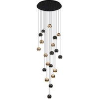 Lustre moderne pour escalier, style luxe léger, boule, loft, villa, rotatif, duplex, minimaliste