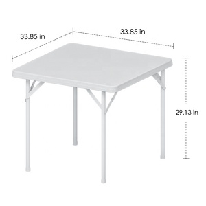 Benjia Novo 2021 Praça 4pcs Pedestal de Ferro Mesa de Sobremesa de Casamento Mesa Quadrada de Plástico Dobráveis