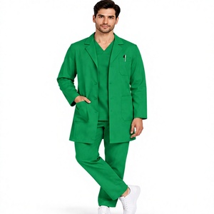 Blouse de laboratoire médicale blanche à manches longues pour hommes et femmes, uniforme de médecin respirant en polycoton pour la pharmacie et la chimie - Product Image 1