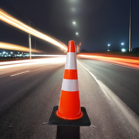 Cône de signalisation en PVC orange haute réflectivité de 750mm pour l'avertissement de trafic