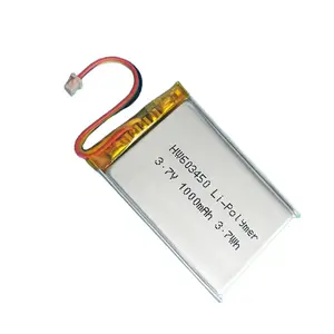 603450 de alta calidad 3,7 V batería de polímero 1000mah Li-polímero