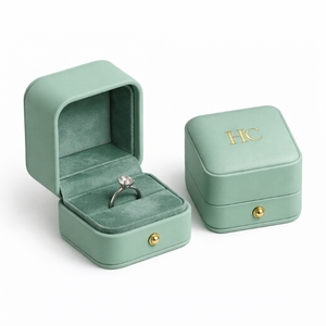 Luxury Faux Leather <b>Ring</b> <b>Box</b> Wholesale Custom Logo Premium Jewelry <b>Gift</b> Packaging <b>Box</b> Factory Direct <b>for</b> High End Brands - Product Image 2