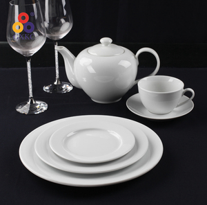 Vajilla de porcelana blanca para restaurantes y hoteles, juego de vajilla de cerámica para Cena