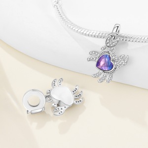 Copper Plated Dangle Charm Beads Mix Design Animal Heart Cross Bow Jewelry Charms Fit <b>Snake</b> <b>Chain</b> Bracelet Women Girls Gift - Product Image 2