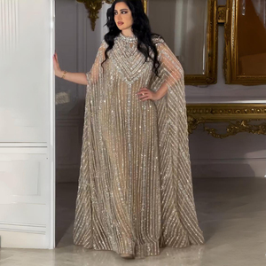 Luxury Caftan Evening Gowns - Gold Embellished Design