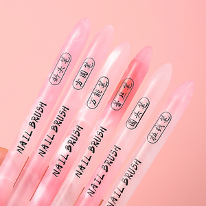 Pinceaux pour nail art, acrylique, motif marbré or et jade, lot <span class=keywords><strong>de</strong></span> 12, pinceaux triangulaires pour <span class=keywords><strong>dessin</strong></span> <span class=keywords><strong>de</strong></span> lignes, modèle portable, stylo gel UV - Product Image 3