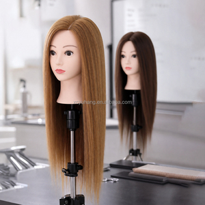 Vente directe d'usine, tête de mannequin professionnelle pour coiffeuse avec cheveux raides pour la pratique de la coupe de cheveux - Product Image 4