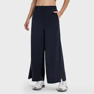 Señoras 2024 nuevo diseño transpirable verano cintura elástica Casual Yoga pantalones fresco seco peso ligero recto longitud Joggers Pantalones