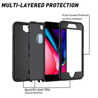 Étui antichoc 3 en 1 pour iPhone 5S/7Plus/8Plus-Support intégré, housse de protection étanche à la poussière (vente en gros)