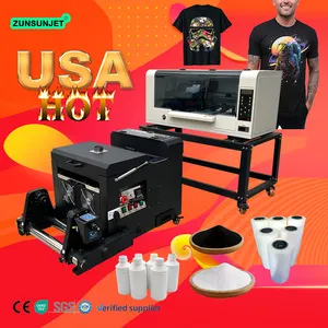 Otomatis langsung ke Transfer Pet film impresora t shirt tekstil kecil A3 30cm A3 + 33cm Dual XP600 dtf Inkjet printer untuk T-shirt