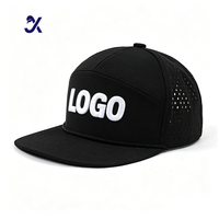 Casquette de baseball JX personnalisée avec logo, perforations laser, séchage rapide, bord plat, ventilation par corde, chapeau de randonnée extérieur, casquette 7 panneaux pour homme