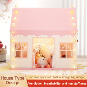 Tente de jeu Château de Princesse en Gros pour Enfants, Maisonnette d'Intérieur avec Fenêtre Lumineuse, Jouet Cadeau Personnalisable pour Bébés Filles et Enfants - Product Image 3