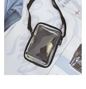 Custom Size Goedkope Schouder Sling Portemonnee Meisje Leuke Transparante Pvc Crossbody Tas