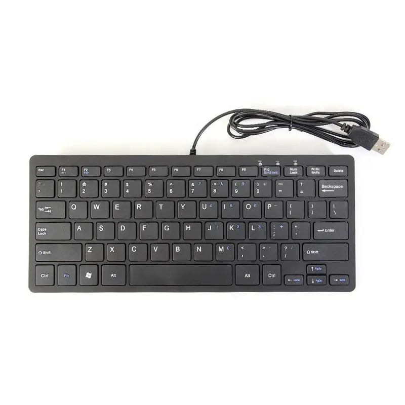 Type-C Laptop Tablet Keyboard 78keys Waterproof Backlight Mini Wired Keypad Slim Mute Keyboard