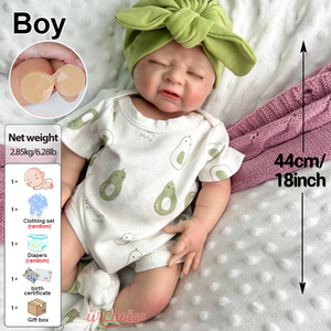 Poupée bébé reborn en silicone <span class=keywords><strong>qui</strong></span> <span class=keywords><strong>pleure</strong></span>, poids de 2,6 kg, poupée garçon, accessoire de scène pour bébé - Product Image 3