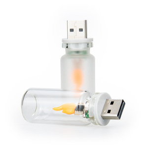 Lámpara de Mesa USB con Simulación de Llama, Luz Ambiental, Botella de Vidrio, Vela Electrónica, Luz Nocturna para Dormitorio, Diseño Moderno - Product Image 5