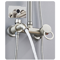 Système de douche en laiton massif de qualité supérieure - Ensemble de robinetterie de douche murale apparente résistant à la corrosion et robuste