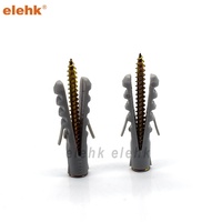 Cheville murale en plastique Elehk, fabrication chinoise, cheville murale en nylon 8*40mm, cheville d'expansion en plastique, norme ISO