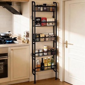 Étagère à 5 niveaux en métal étroit <span class=keywords><strong>de</strong></span> 17,5 pouces <span class=keywords><strong>de</strong></span> large pour l'organisation derrière la porte, bibliothèque étroite, étagère à épices pour <span class=keywords><strong>cuisine</strong></span>, garde-manger, salle <span class=keywords><strong>de</strong></span> bain, placard, buanderie - Product Image 5