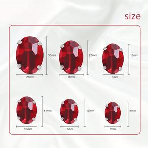 ขายส่งวัสดุอุปกรณ์ตกแต่งเสื้อผ้ารูปไข่เย็บมือแบบเพชรรูปไข่, เพชรทรงหยดน้ำแบบสี่มุม - Product Image 3