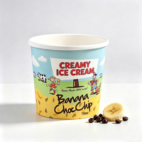 Gobelet en papier pour crème glacée biodégradable et écologique avec logo personnalisable, avec couvercle en papier de qualité alimentaire