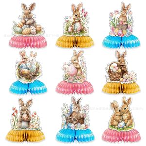 Best Selling Cute Rabbit Easter Themed <b>Honeycomb</b> Paper Fan Ornament <b>Decoration</b> - Product Image 2