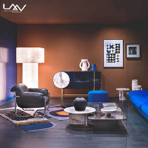 Poltrona italiana moderna <span class=keywords><strong>e</strong></span> minimalista in <span class=keywords><strong>nero</strong></span> <span class=keywords><strong>divano</strong></span> da soggiorno Hotel nordico con struttura in metallo pelle Villa poltrona per il tempo libero - Product Image 2