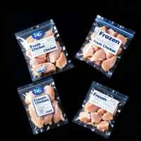 Sacs d'emballage en plastique imprimés par gravure, résistants à la chaleur et à l'humidité, anti-odeurs, de qualité alimentaire, avec soufflet de fond, pour poulet congelé, sacs transparents