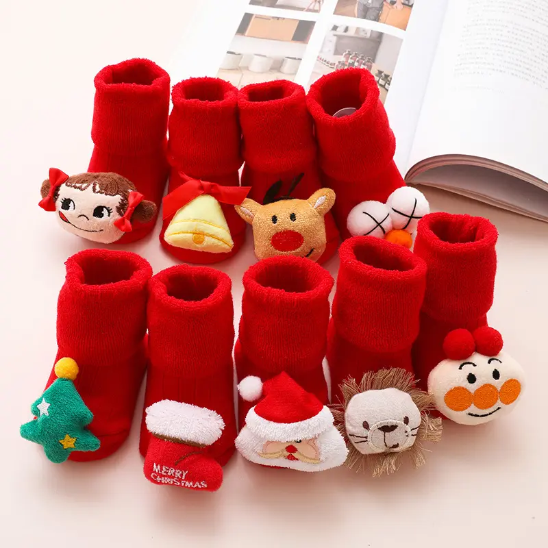 Enfants chaussettes Garçons rembourré calicot Enfant De Noël chaussettes pour nouveau-né bébé chaussettes courtes vêtements