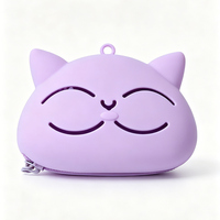Porte-monnaie en silicone personnalisé avec motif de dessin animé, avec porte-clés et dragonne, mini sac de rangement portable pour écouteurs, cadeau promotionnel pour fête