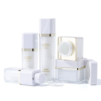 Ensemble de flacons et pots de soin en plastique acrylique vides avec pompe sans air rotative pour lotion et crème, 15ml, 30ml, 50ml, 50g, 30g