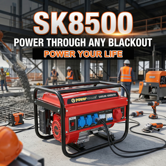 Power Value Swiss Kraft 8500W Air Cooled Gasoline Generator Portable Electric Start Petrol Generator for Home Industrial Use