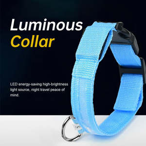 <span class=keywords><strong>Collar</strong></span> de cuello de perro mascota LED de nailon ajustable con logotipo personalizado de lujo eléctrico de moda de alta calidad al por mayor - Product Image 5