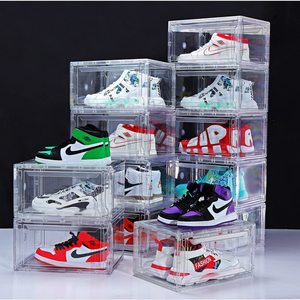 Portable Acrylic Plastic Display Sneaker Shoe Storage Box Transparent Box
