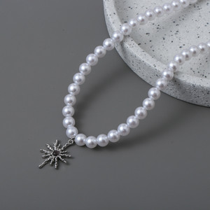Collana Classica <span class=keywords><strong>con</strong></span> Perle per Uomo, Collane Uniche <span class=keywords><strong>con</strong></span> Ciondolo a Sole, Accessori di Gioielleria Maschile di Tendenza - Product Image 3